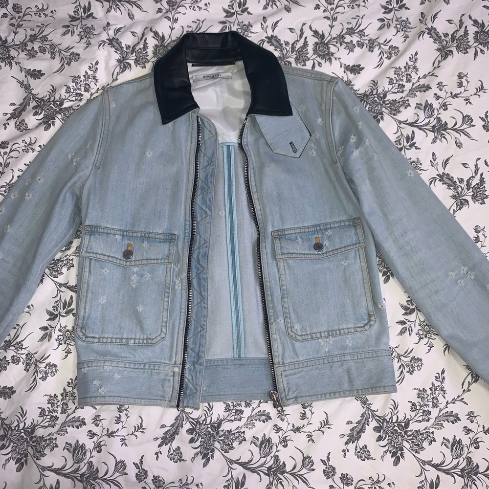 Givenchy Denim and Leather Jacket.